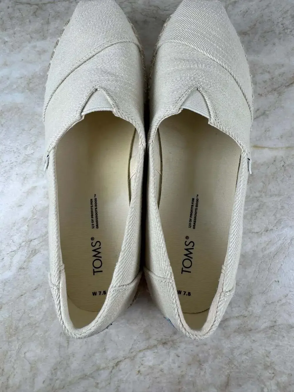 TOMS Alpargata Platform Rope Espadrille Natural Slip On Shoes Womens 7.5